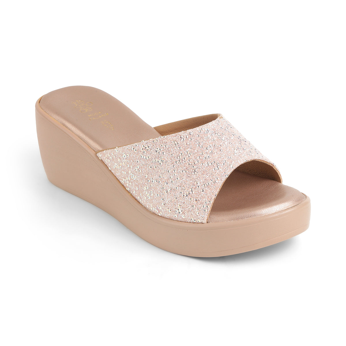 Tresmode Shen Champagne Women's Dress Wedge Sandals