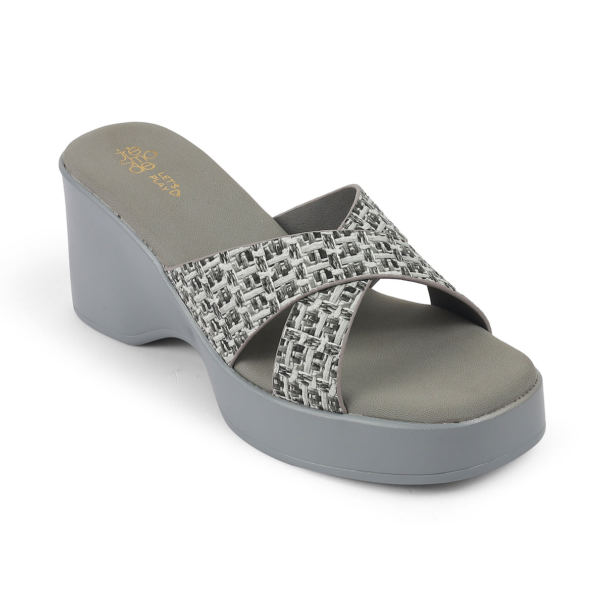 Women's Grey Heel Sandals Tresmode