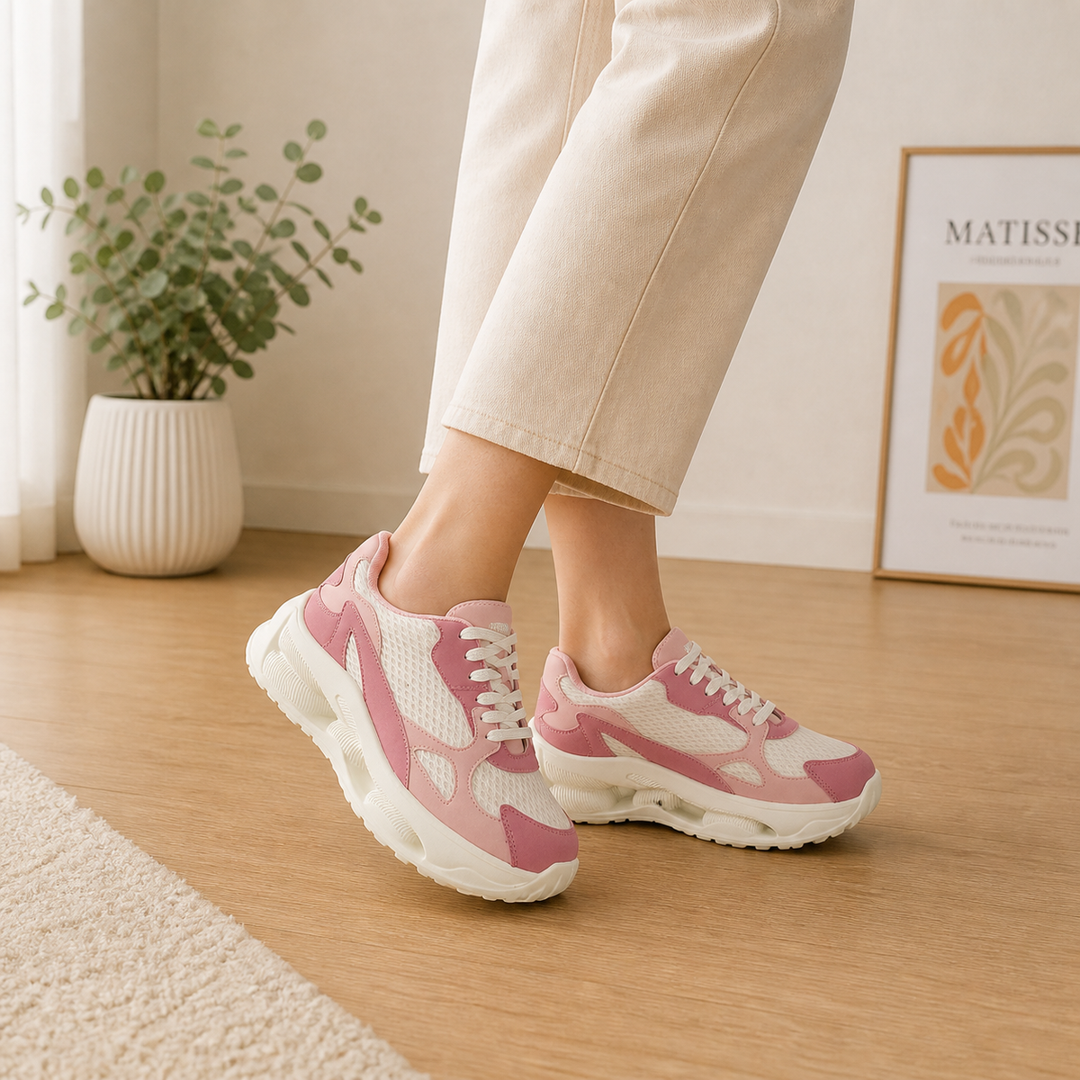 Tresmode Sewd Pink Women's Sneakers