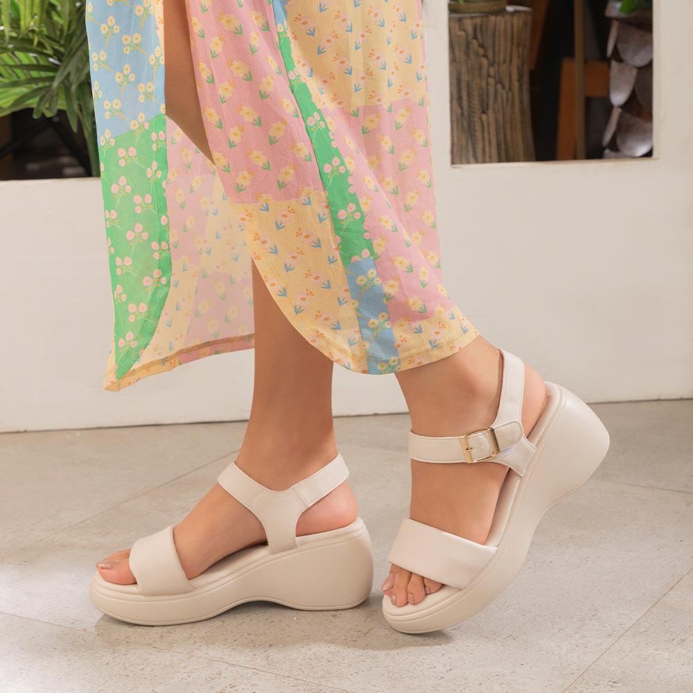 Buy Beige Women's Wedges The Fashio Beige Tresmode