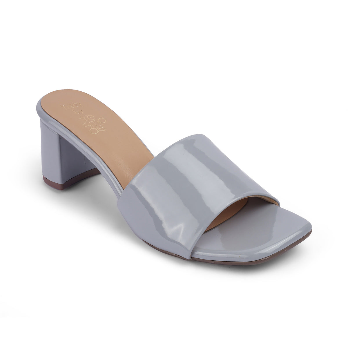Women's Grey Block Heel Sandals Tresmode