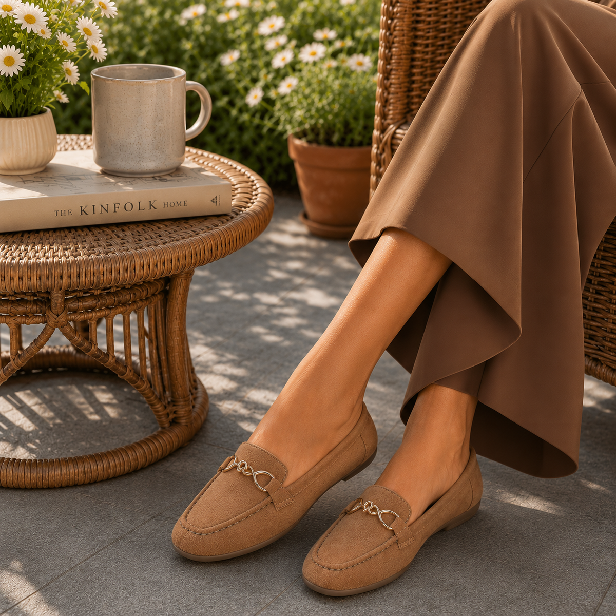 Tresmode Sliuck Beige Women's Dress Loafers