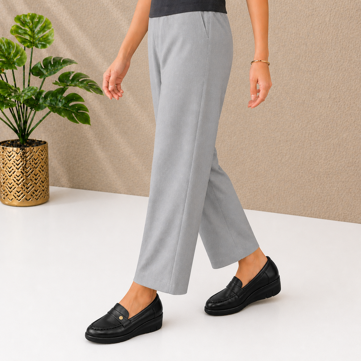 Tresmode Sugar Black Women's Casual Wedge Loafers