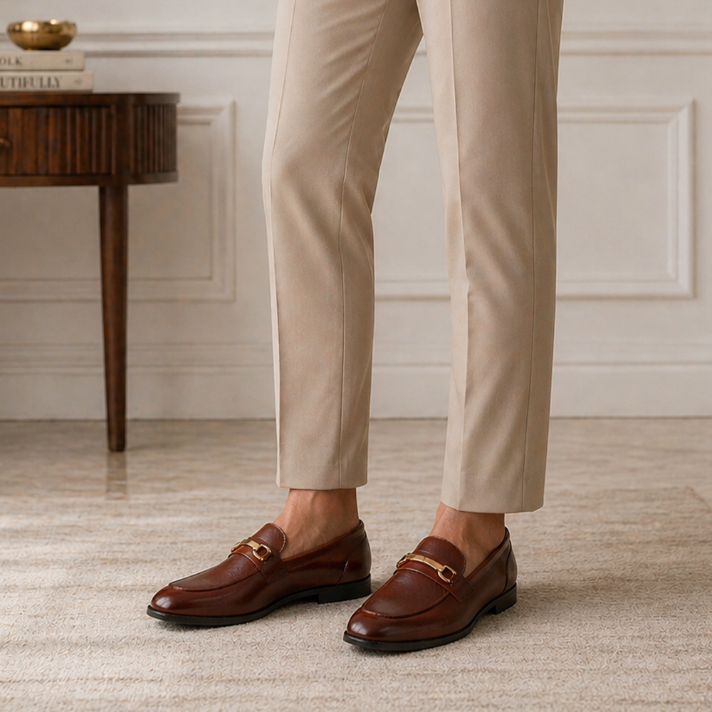 Tresmode Zoro Tan Men's Leather Loafers
