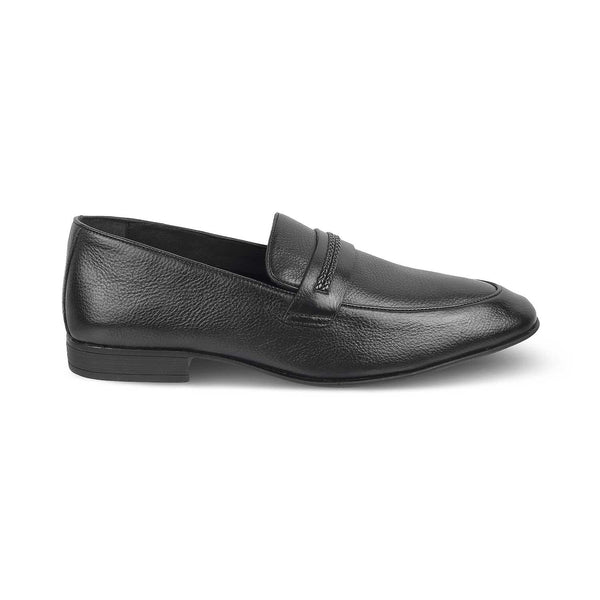 The Salperton Black Men's Leather Loafers Tresmode