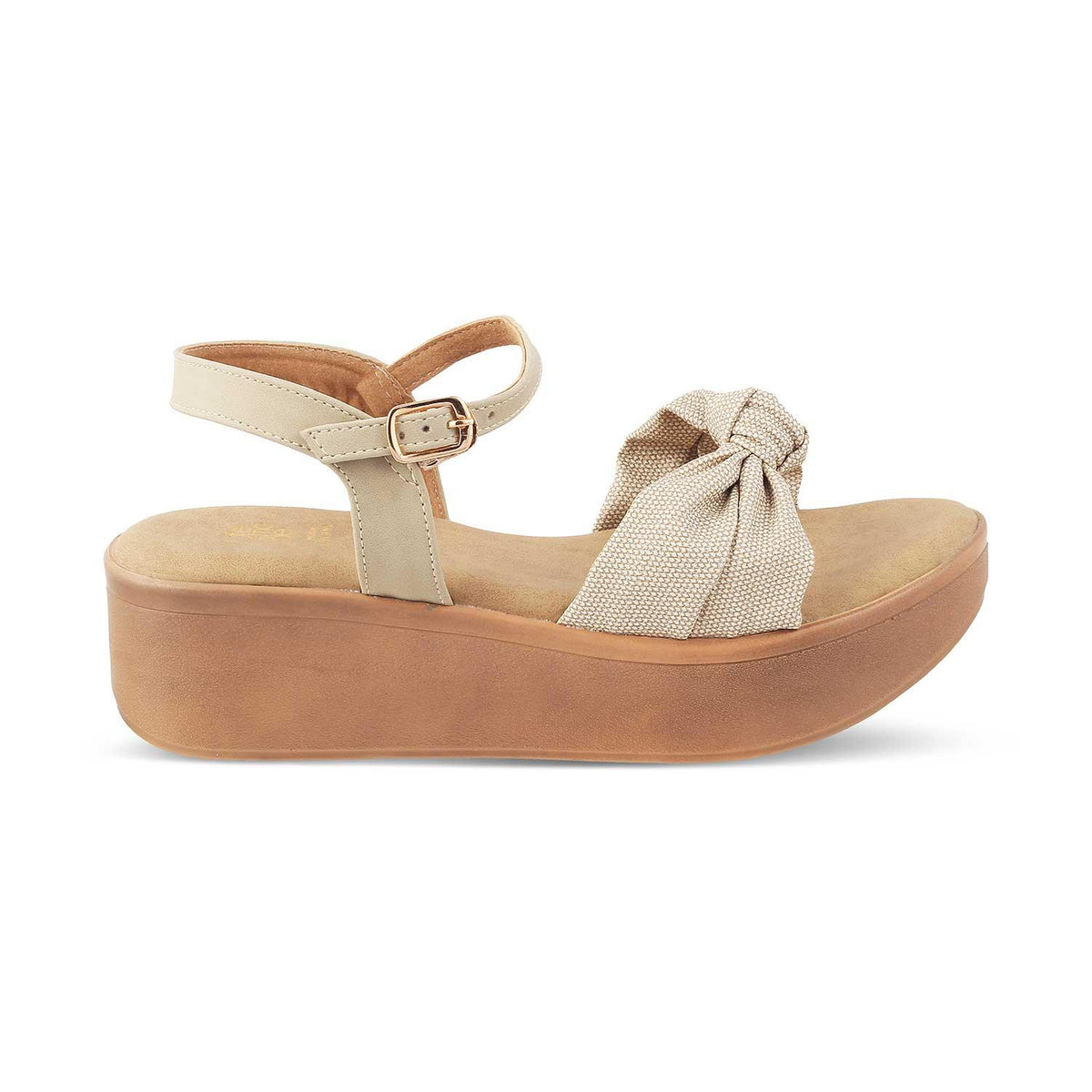 The Brera Beige Women's Platform Wedge Sandals Tresmode - Tresmode