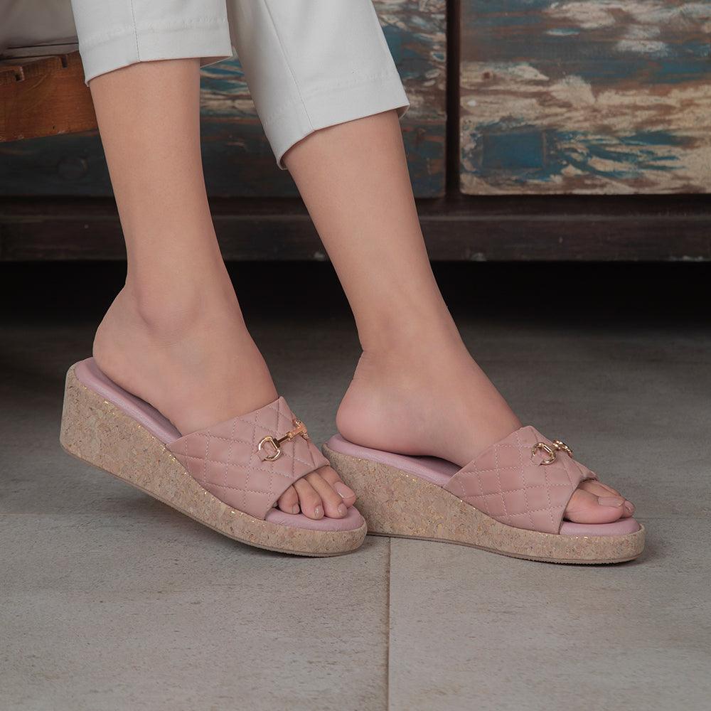 Buy Pink Women's Wedges The Ela Pink Tresmode - Main Image
