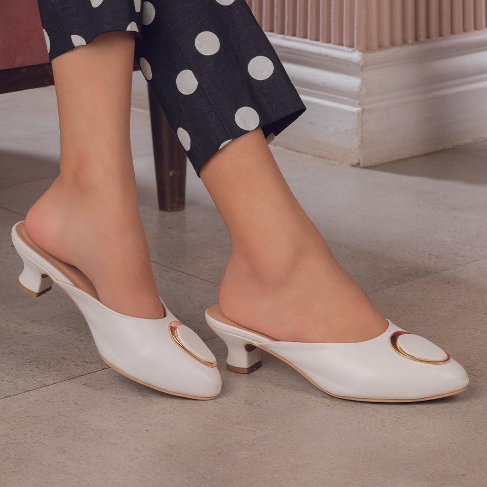 dress mule sandals The Jelew White Women's Dress Mule Sandals Tresmode
