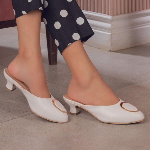 Tresmode Minsk White Women's Dress Block Heel Sandals