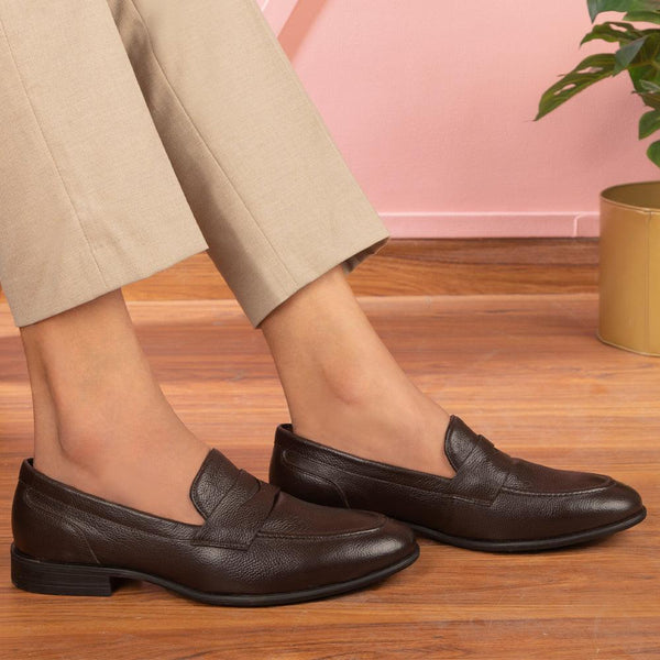The Yolof Brown Men's Leather Loafers Tresmode