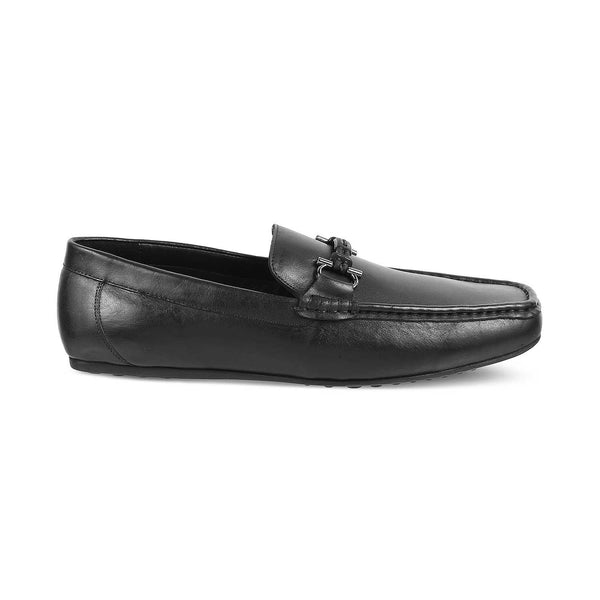 The Yoti Black Men's Leather Driving Loafers Tresmode