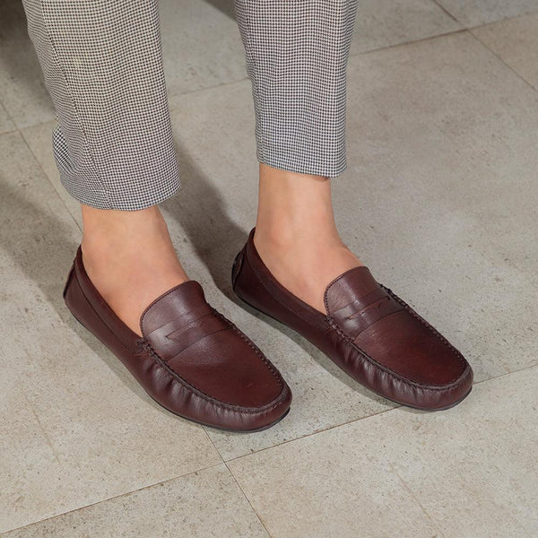 The Otter Brown Men's Leather Driving Loafers Tresmode