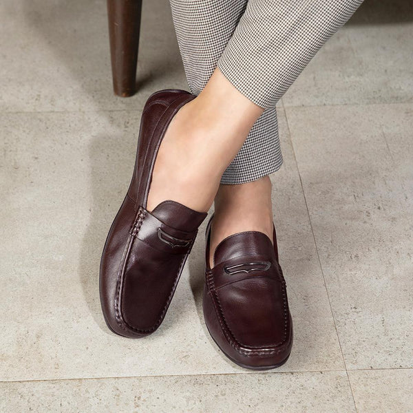 The Crada Wine Men's Leather Driving Loafers Tresmode