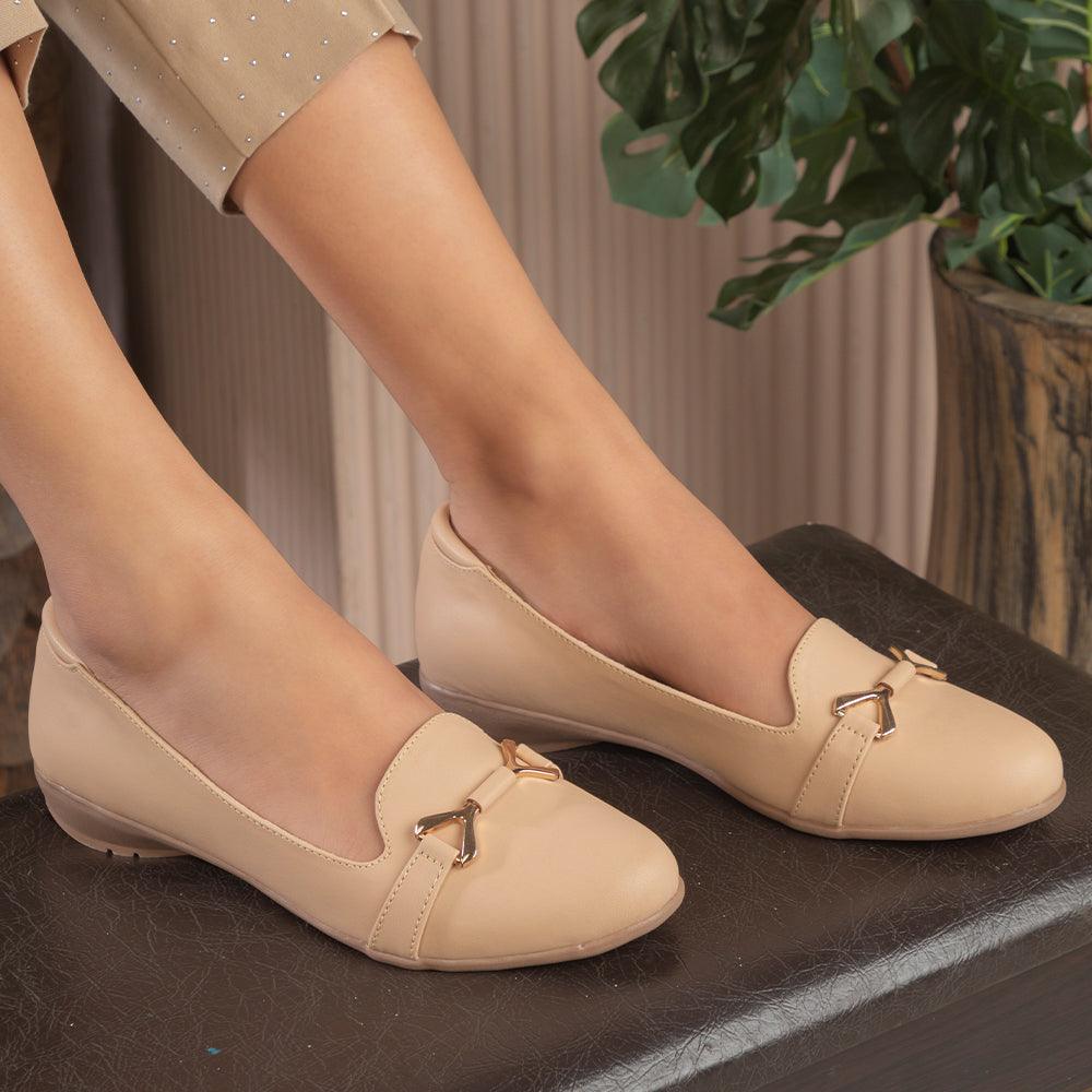 The Yorker Beige Women's Dress Ballerinas Tresmode - Tresmode