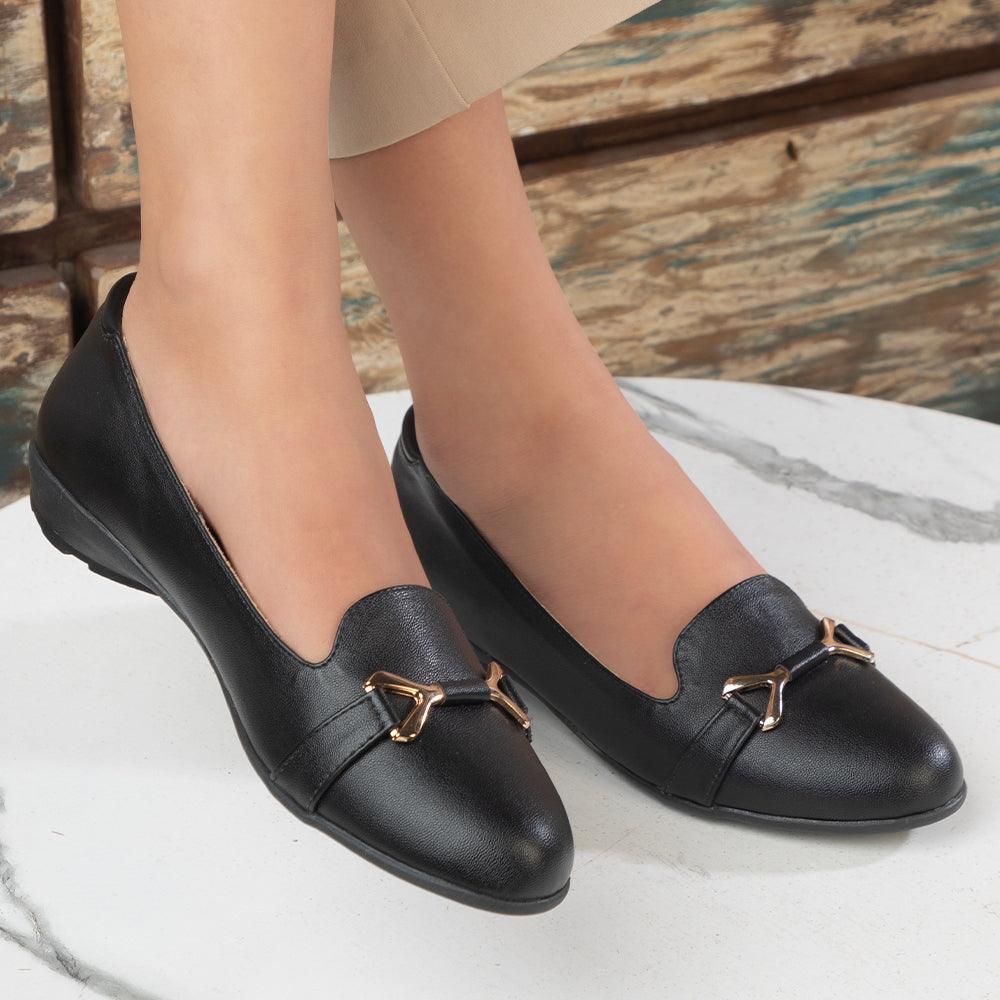 The Yorker Black Women's Dress Ballerinas Tresmode - Tresmode