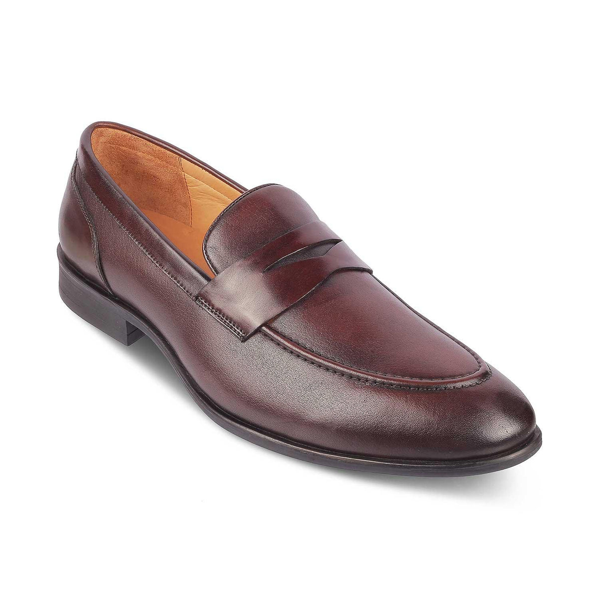 Dawson Brown Men's Leather TPR Sole Penny Loafers Tresmode