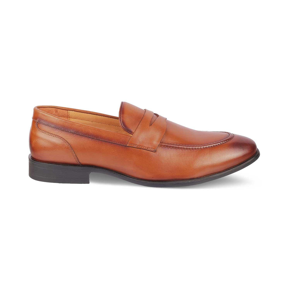 Dawson Tan Men's Leather Penny Loafers Tresmode