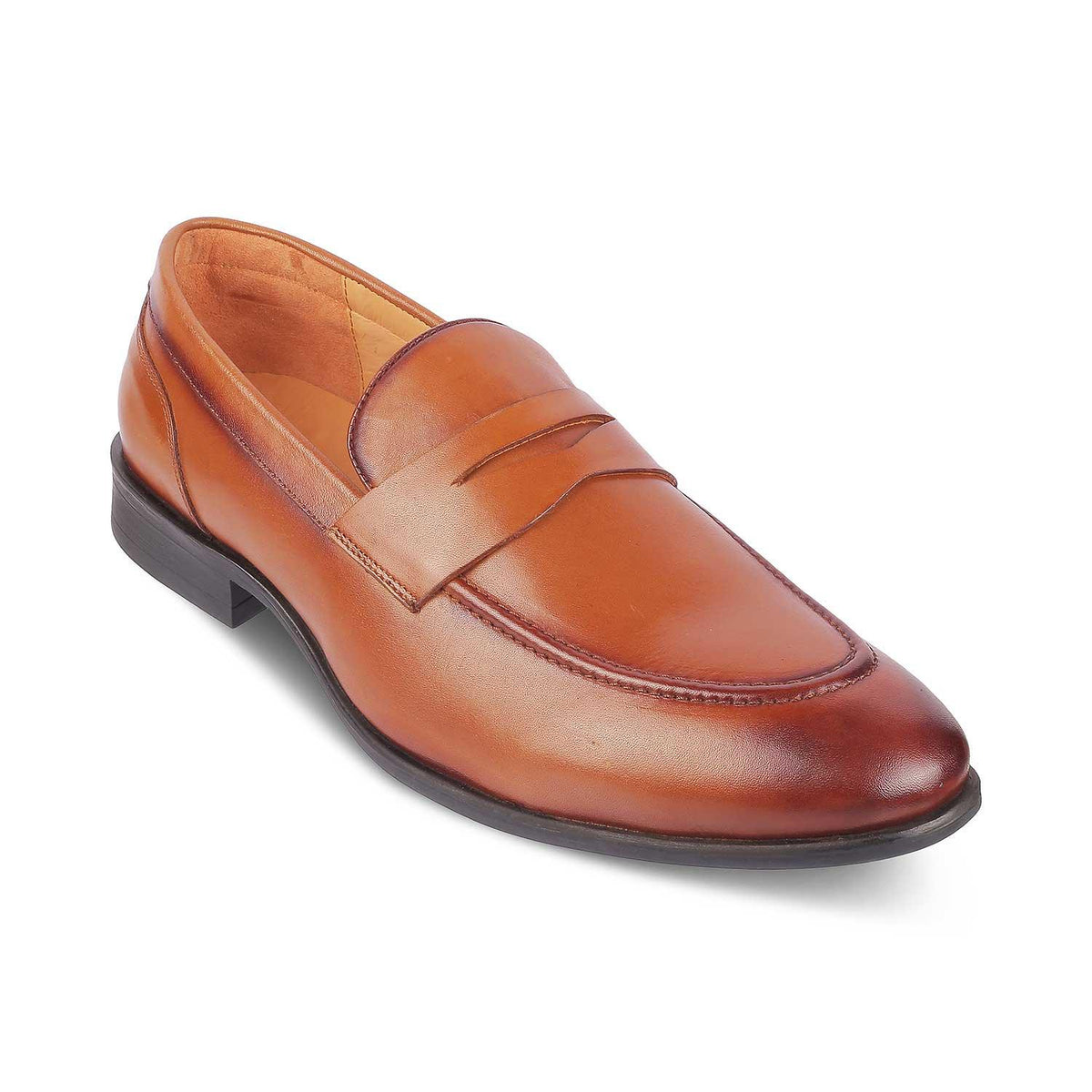 Dawson Tan Men's Leather TPR Sole Penny Loafers Tresmode