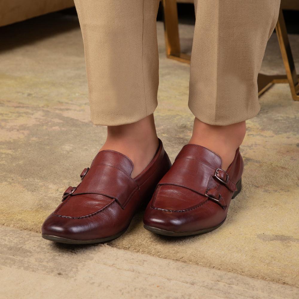 Buy The Bern Brown Men's Double Monk Shoes Online Tresmode
