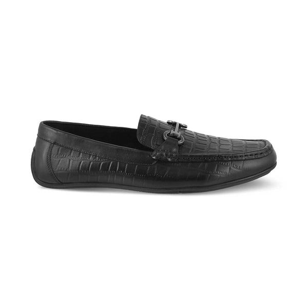 Tresmode Monoco Black Men's Leather Driving Loafers main image 0