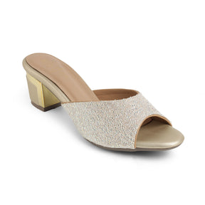 Tresmode Roeso Gold Women's Dress Block Heel Sandals