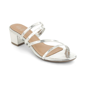 Tresmode Mucie Silver Women's Dress Block Heel Sandals