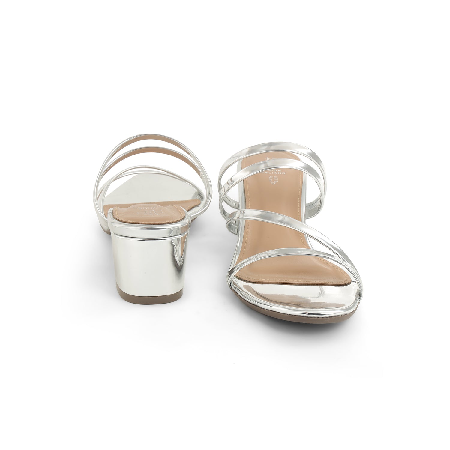 Tresmode Mucie Silver Women's Dress Block Heel Sandals