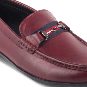 The Crada Wine Men's Leather Driving Loafers Tresmode