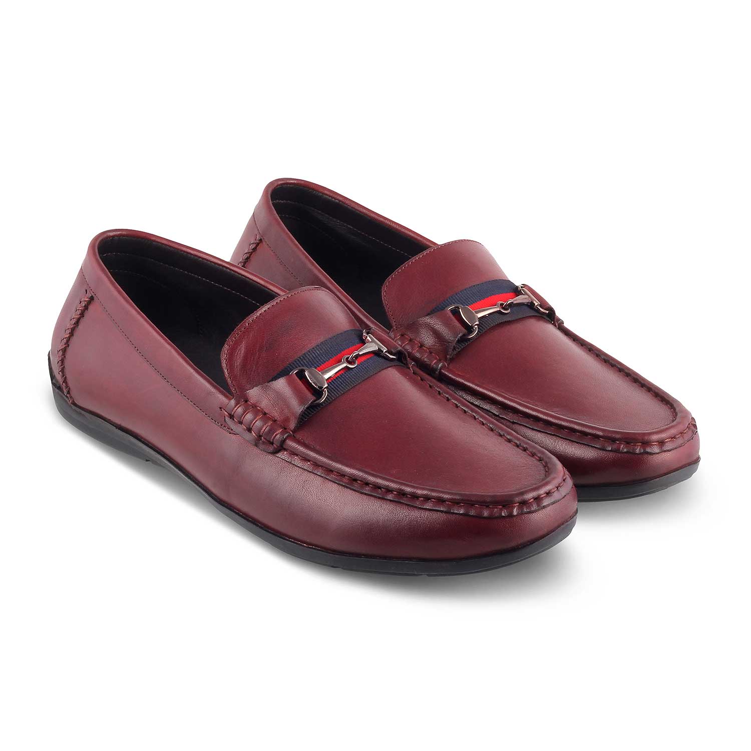 The Crada Wine Men's Leather Driving Loafers Tresmode