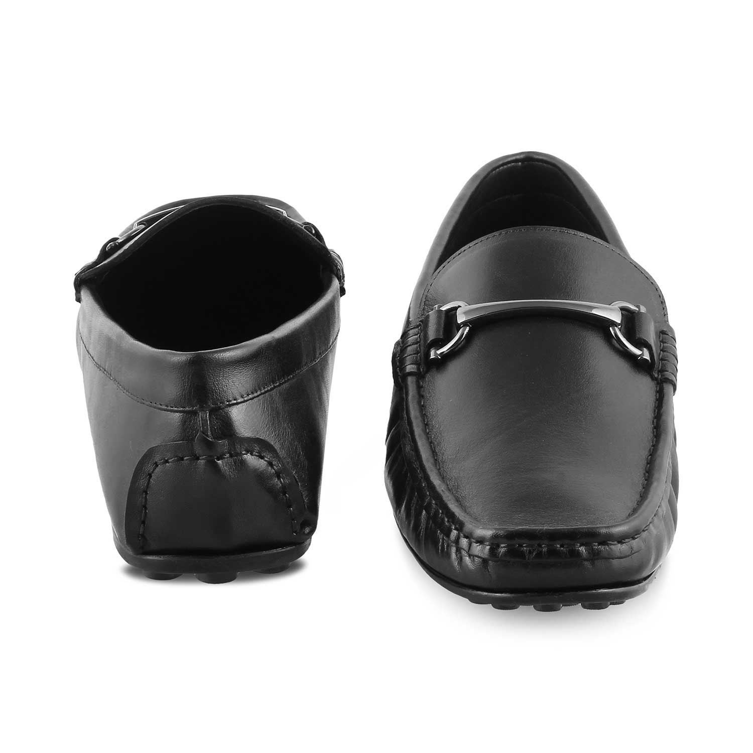 Tresmode-The Cecomf Black Men's Leather Driving Loafers Tresmode-Tresmode