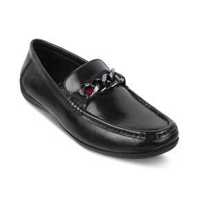 The Csteal Black Men's Leather Driving Loafers Tresmode