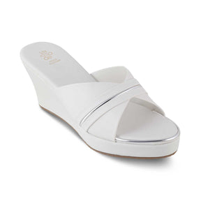 The Patty White Women's Dress Wedge Sandals Tresmode
