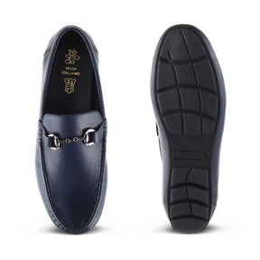 Tresmode-The Votterdam Navy Men's Leather Driving Loafers Tresmode-Tresmode