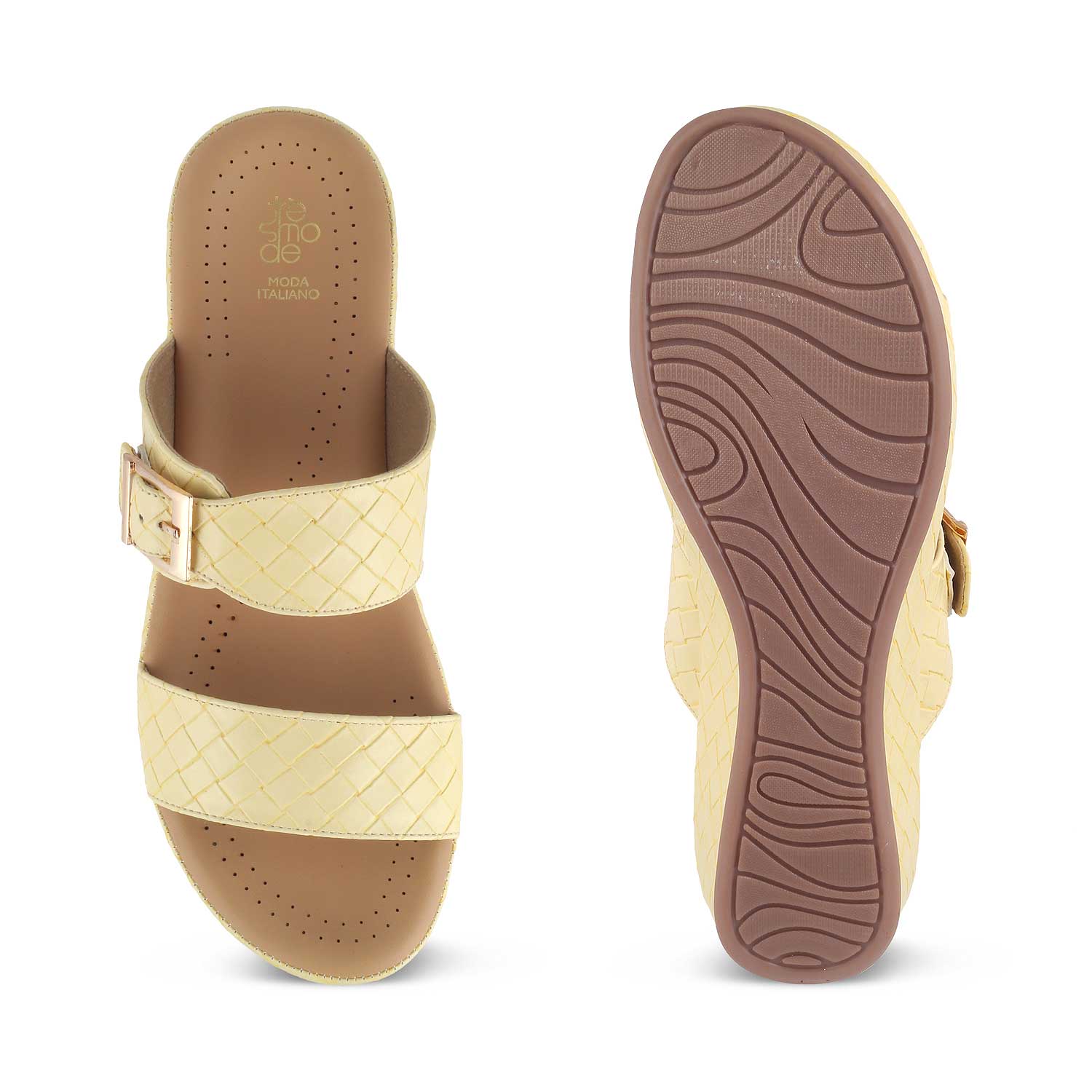 Tresmode-The Argos Yellow Women's Casual Wedge Sandals Tresmode-Tresmode