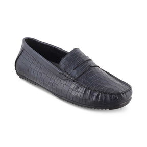 Tresmode-The Avyo Blue Men's Leather Loafers Tresmode-Tresmode