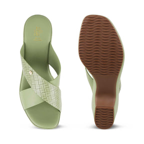 Tresmode-The Coopers Green Women's Dress Block Heel Sandals Tresmode-Tresmode