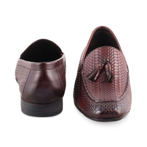 Tresmode-The Cytas Brown Men's Leather Tassel Loafers Tresmode-Tresmode