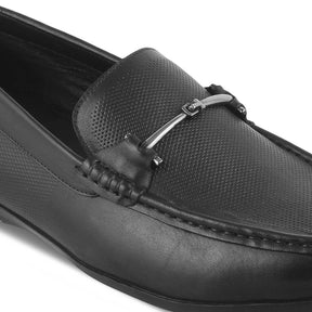 Tresmode-The Nimbia Black Men's Leather Loafers Tresmode-Tresmode