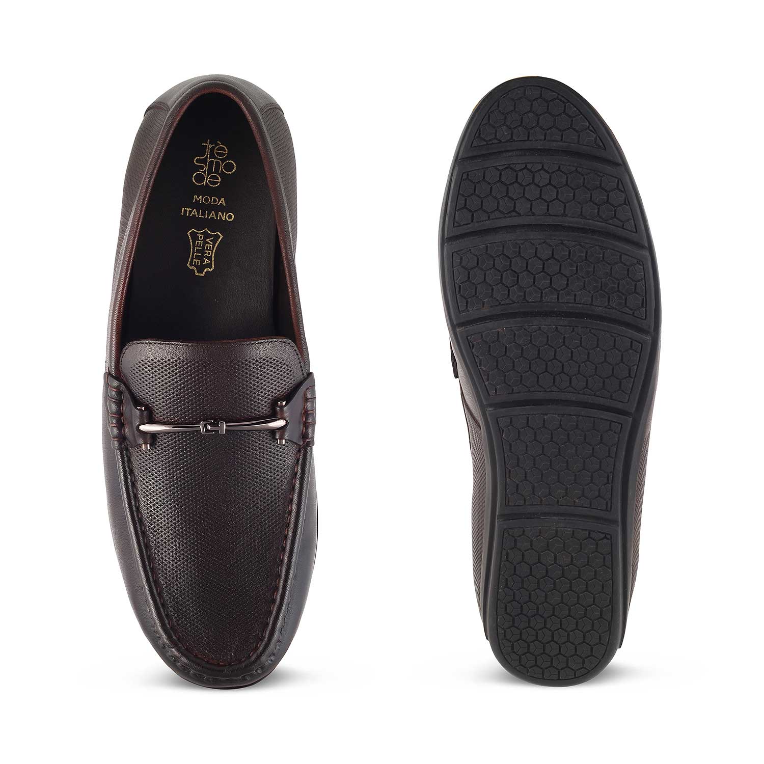 The Nimbia Brown Men's Leather Driving Loafers Tresmode