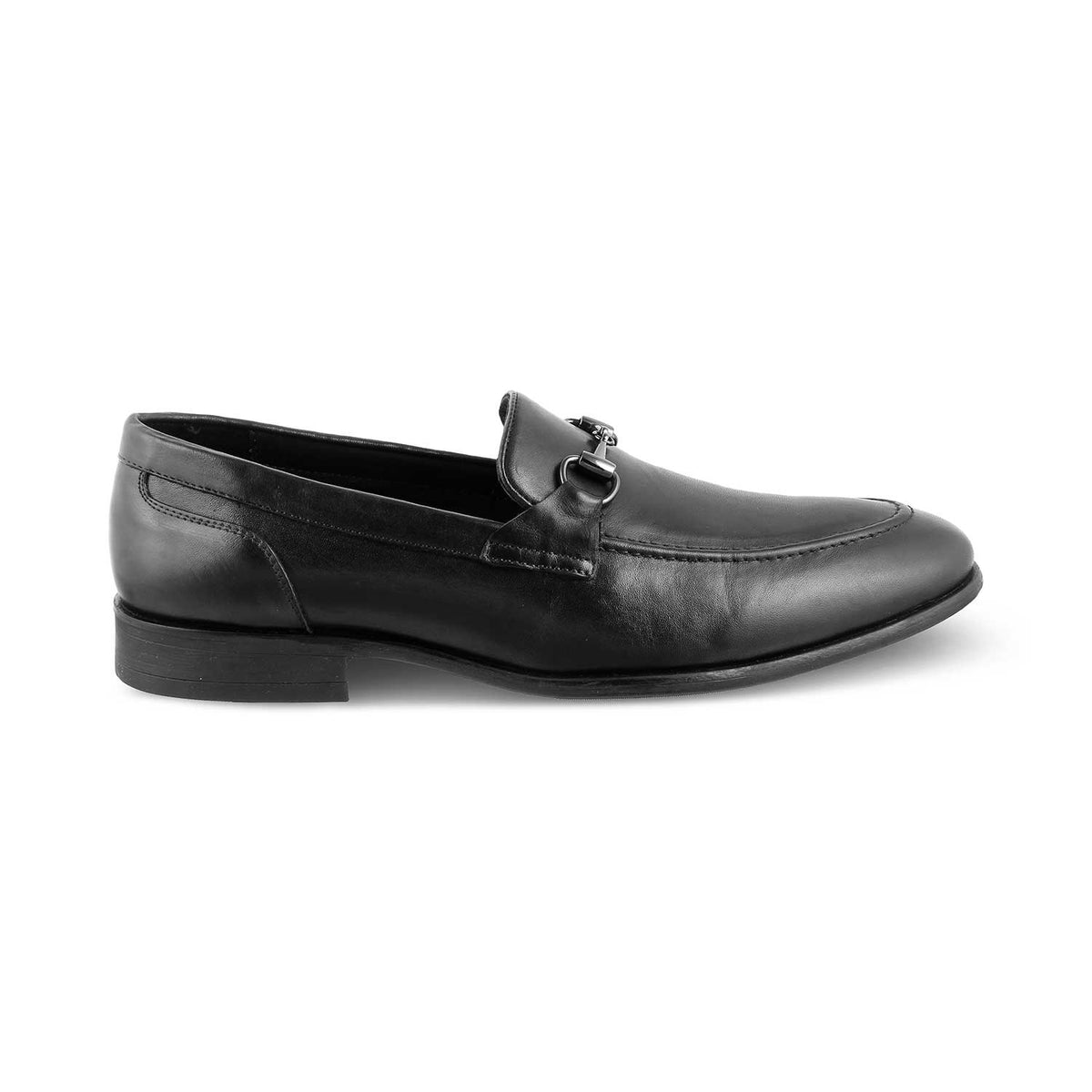 Tresmode-The Pierre Black Men's Leather Horse-Bit Loafers Tresmode-Tresmode