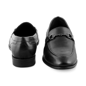 Tresmode-The Pierre Black Men's Leather Horse-Bit Loafers Tresmode-Tresmode