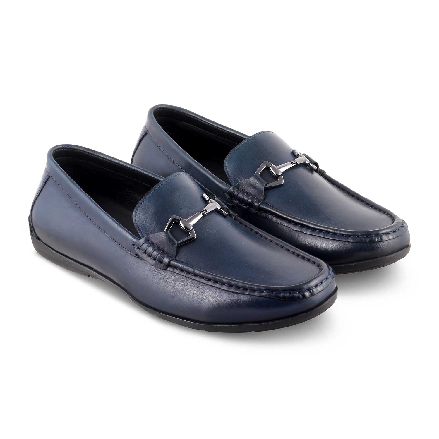 Tresmode-The Rhodes Blue Men's Leather Driving Loafers Tresmode-Tresmode
