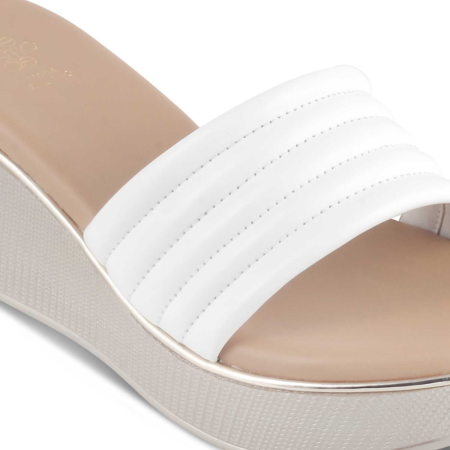 The Skledge White Women's Dress Wedge Sandals Tresmode