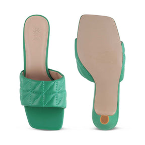 The Tuliza Green Women's Dress Heel Sandals Tresmode