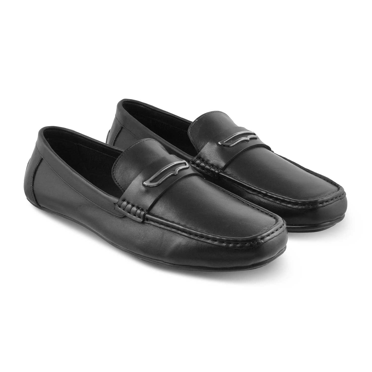 Tresmode-The Yodry Black Men's Leather Driving Loafers Tresmode-Tresmode