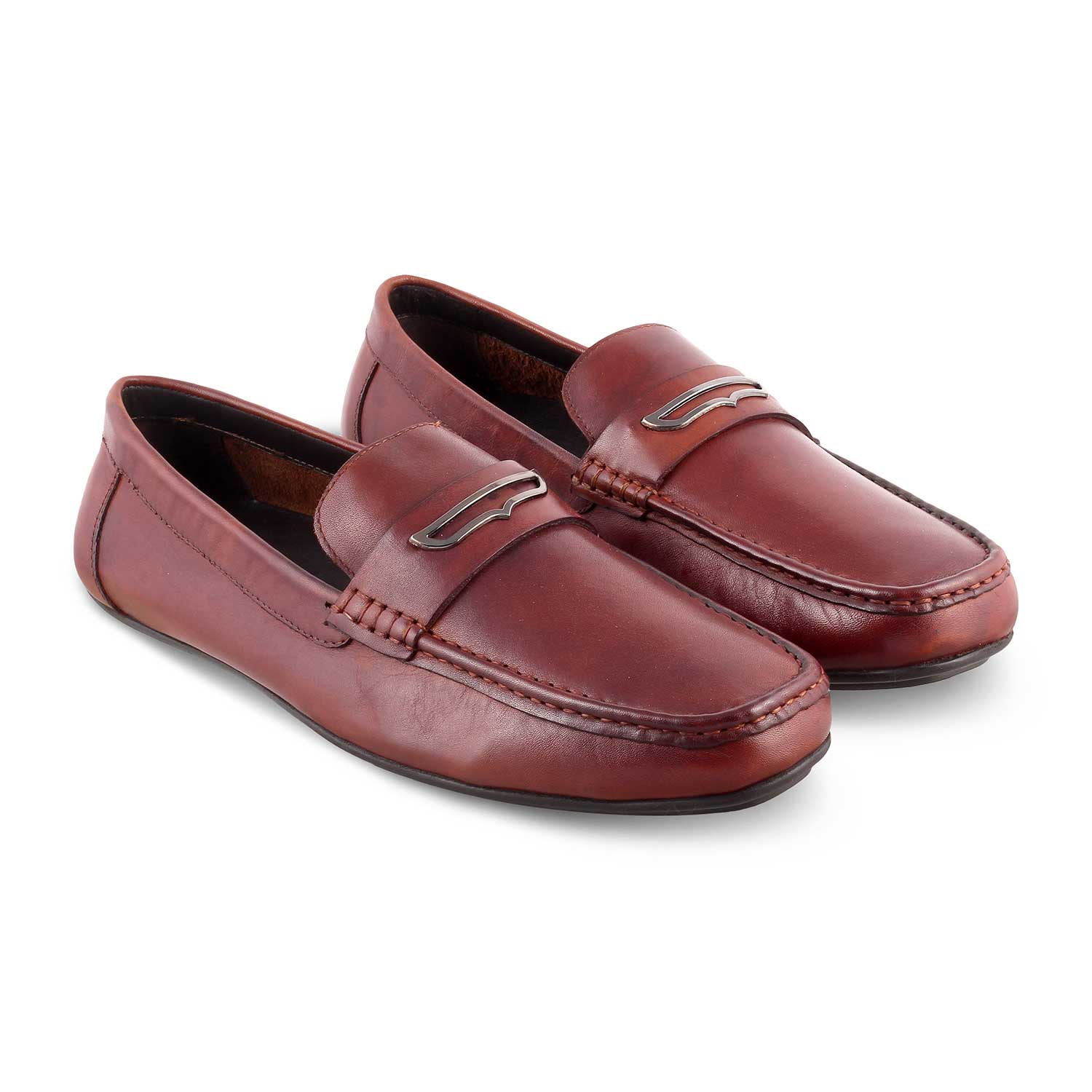 Tresmode-The Yodry Tan Men's Leather Driving Loafers Tresmode-Tresmode