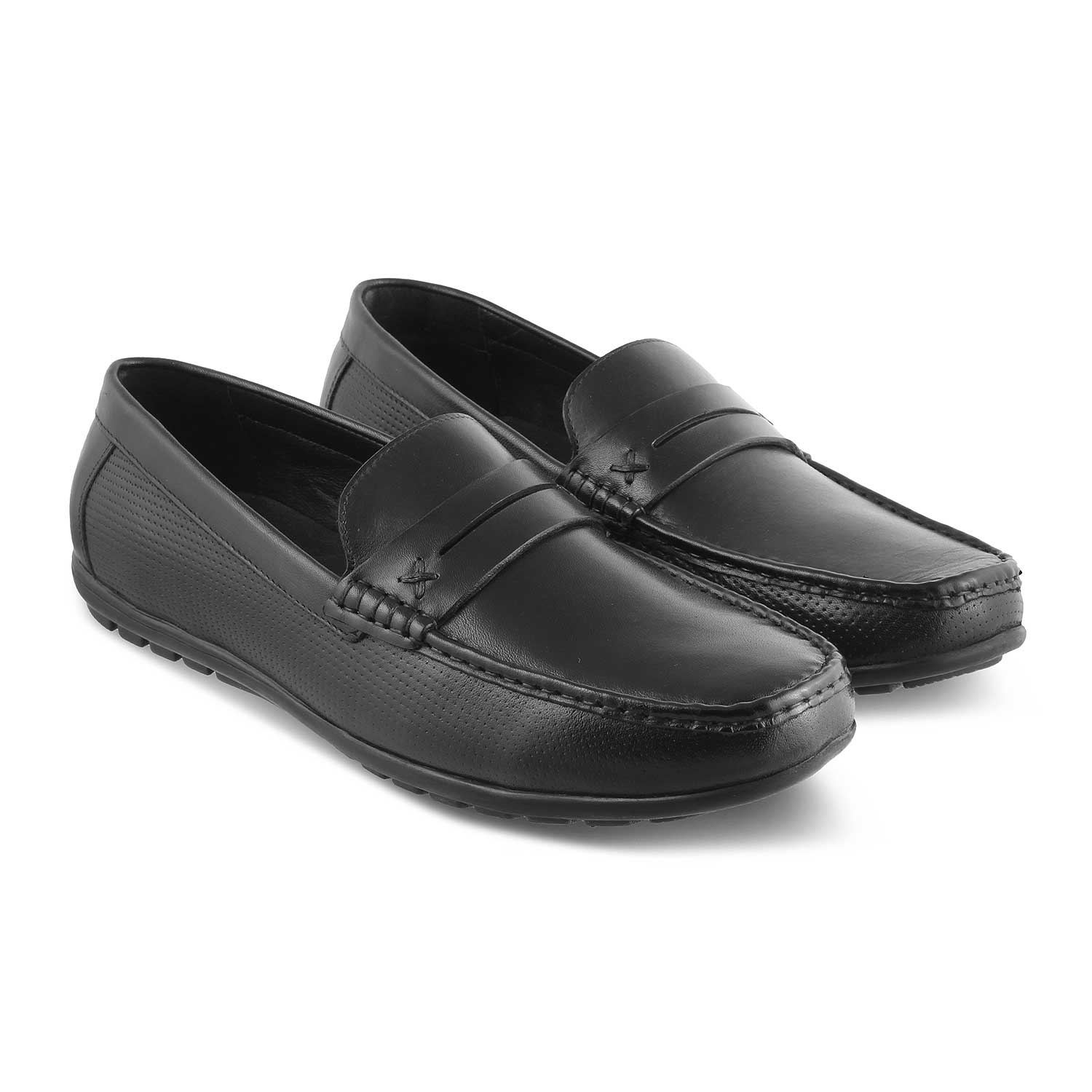 Tresmode-The Yolof Black Men's Leather Loafers Tresmode-Tresmode