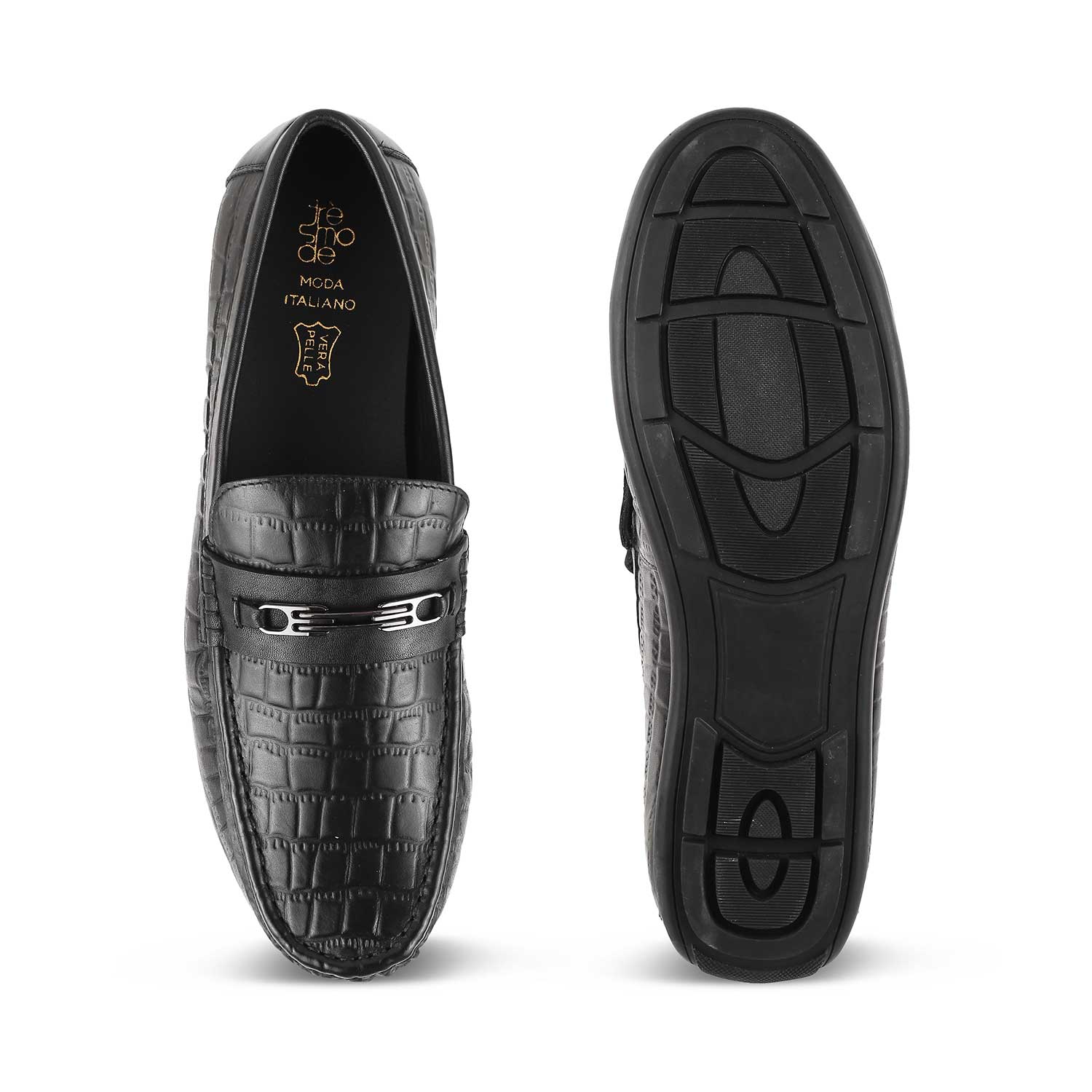 Tresmode-The York Black Men's Leather Driving Loafers Tresmode-Tresmode