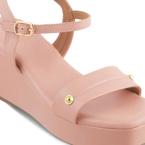The Amst Pink Women's Dress Wedge Sandals Tresmode