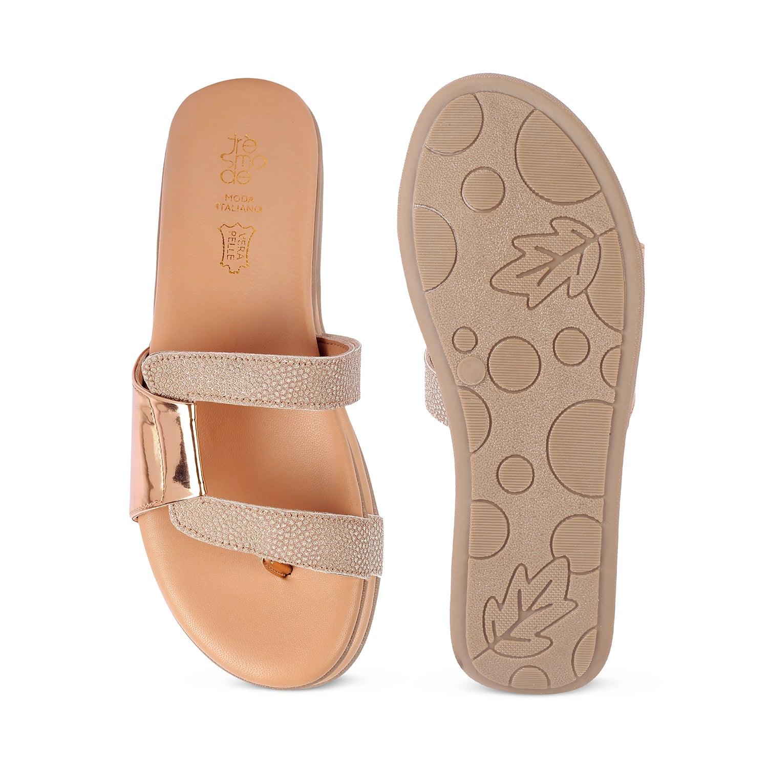 Baf Champagne Casual Platform Flats For Women Tresmode